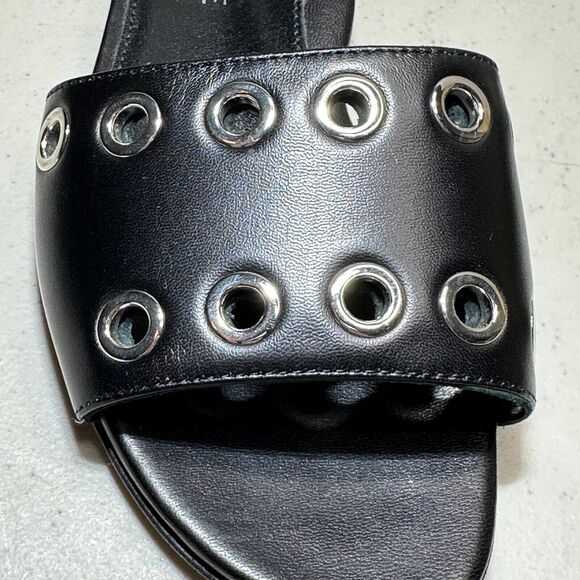 Marion Parke Black Cora Padded Leather Slide Sandal Shoes Women's 4.5-5/35 NWOB - Picture 11 of 15
